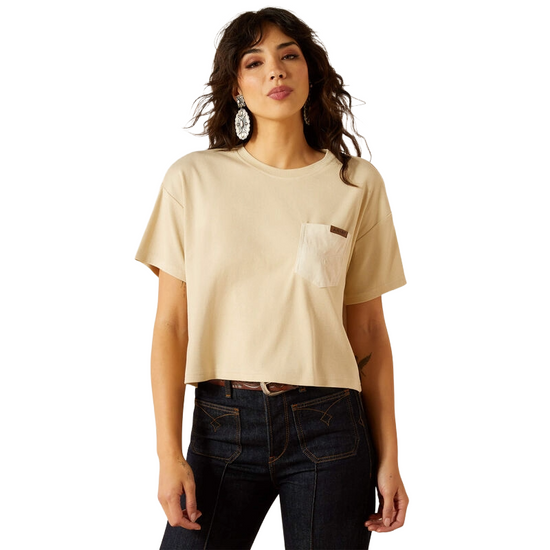 Ariat Ladies Patron Oyster Gray Short Sleeve Top 10062915