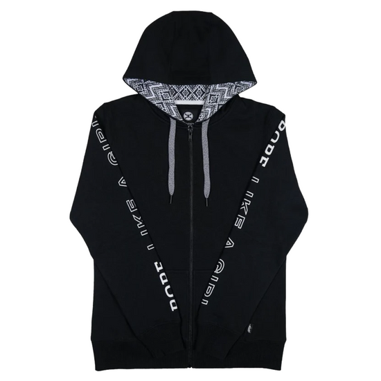 Hooey Youth Ladies Rope Like A Girl Black Full Zip Hoodie HH1163BK-Y