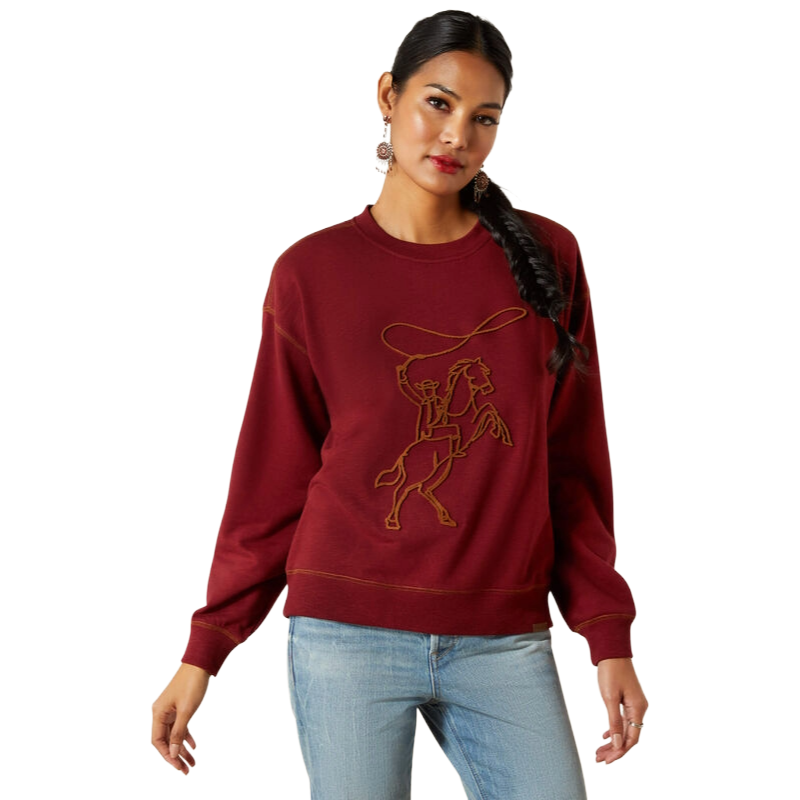 Ariat Ladies Lasso Cabernet Red Sweatshirt 10062799