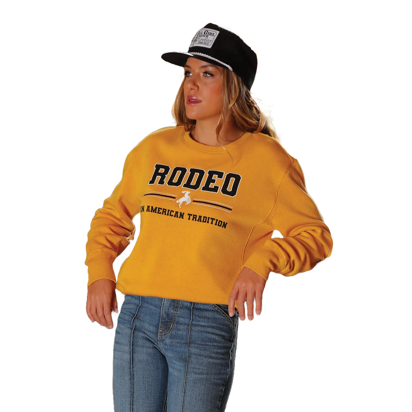Cruel Denim Ladies Yellow Rodeo Sweatshirt CWK7500001