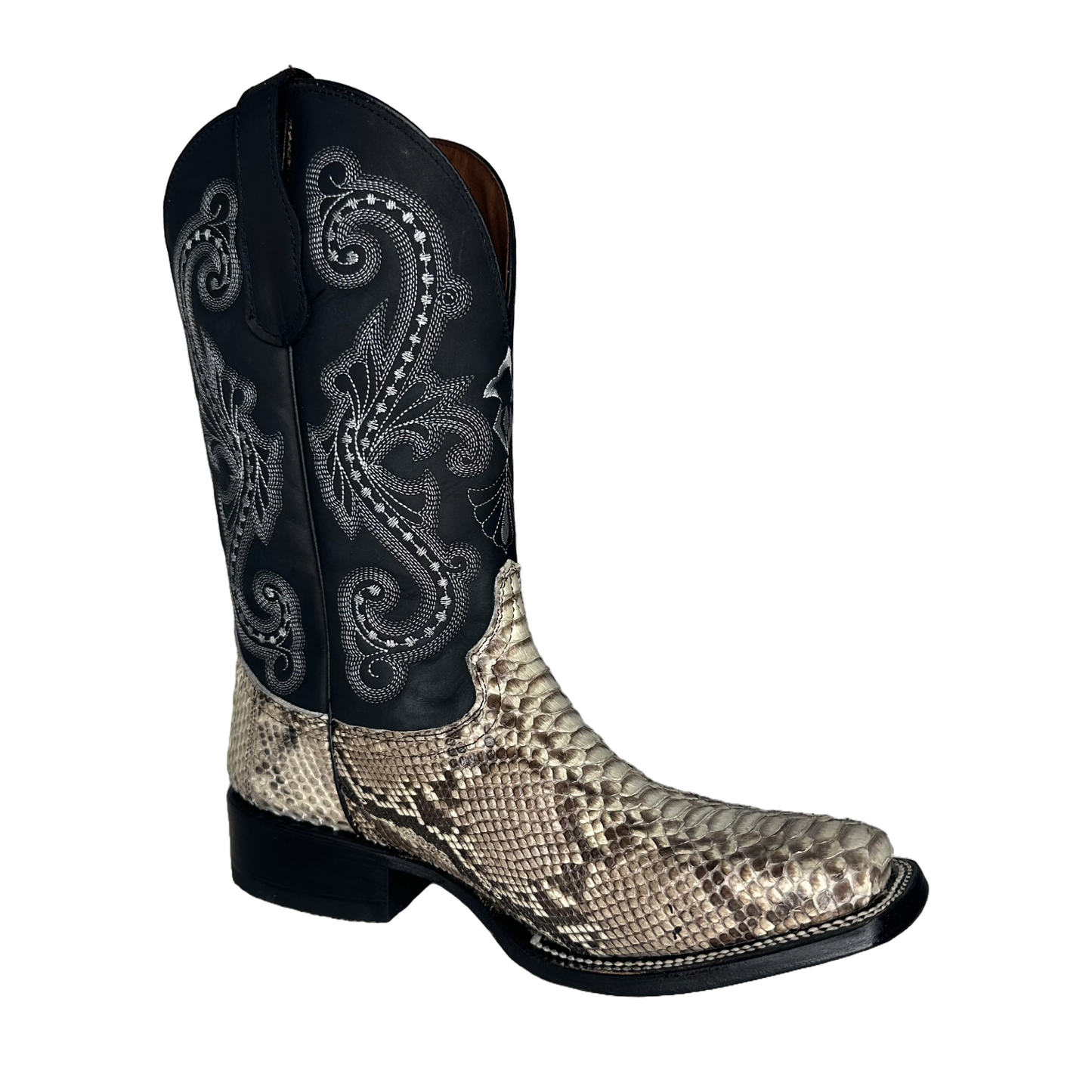 Circle G by Corral Men s Natural Black Python Square Toe Boots L5684 Size 11.5