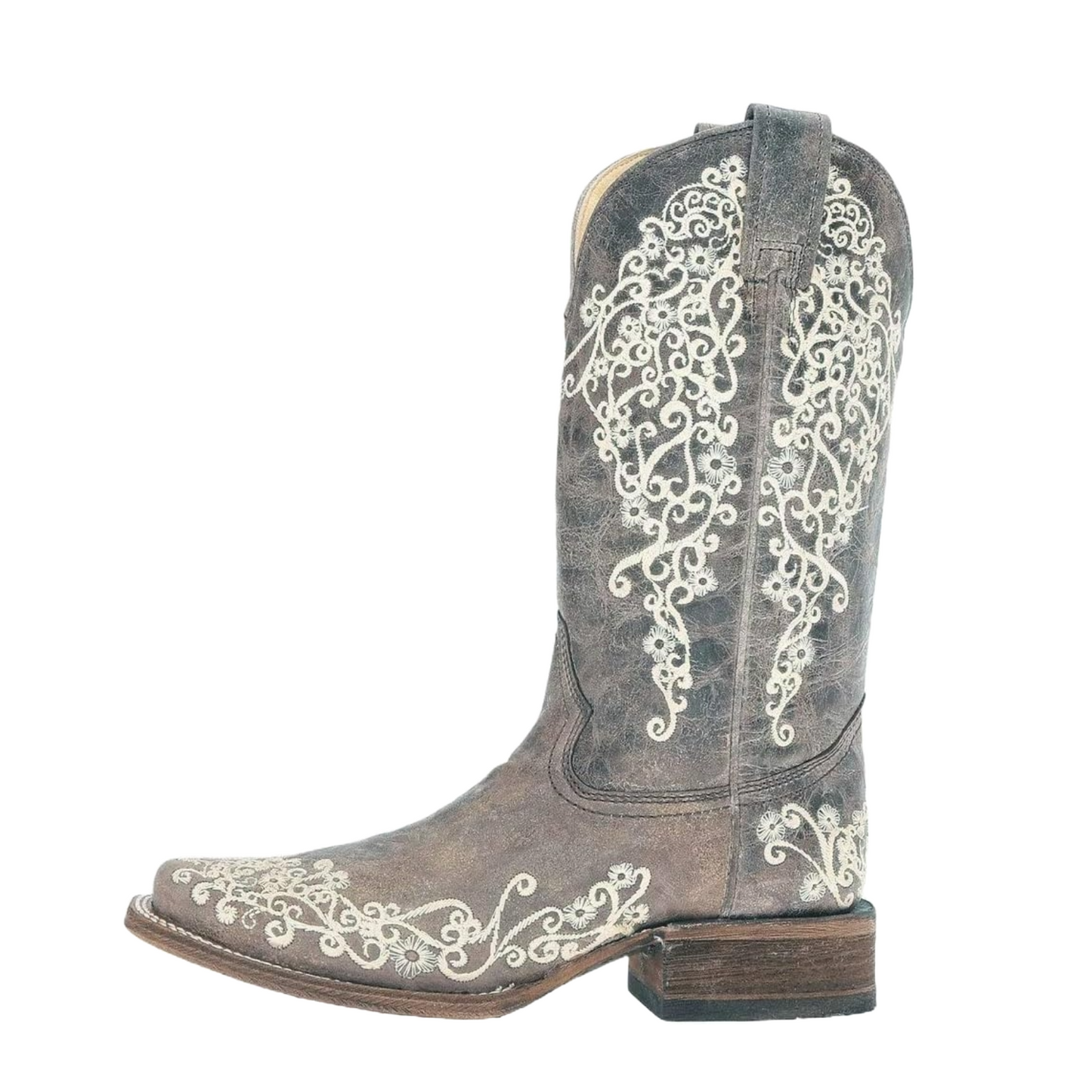 Corral Ladies Iconic Lisa Brown Crater Bone Embroidered Boots A2663
