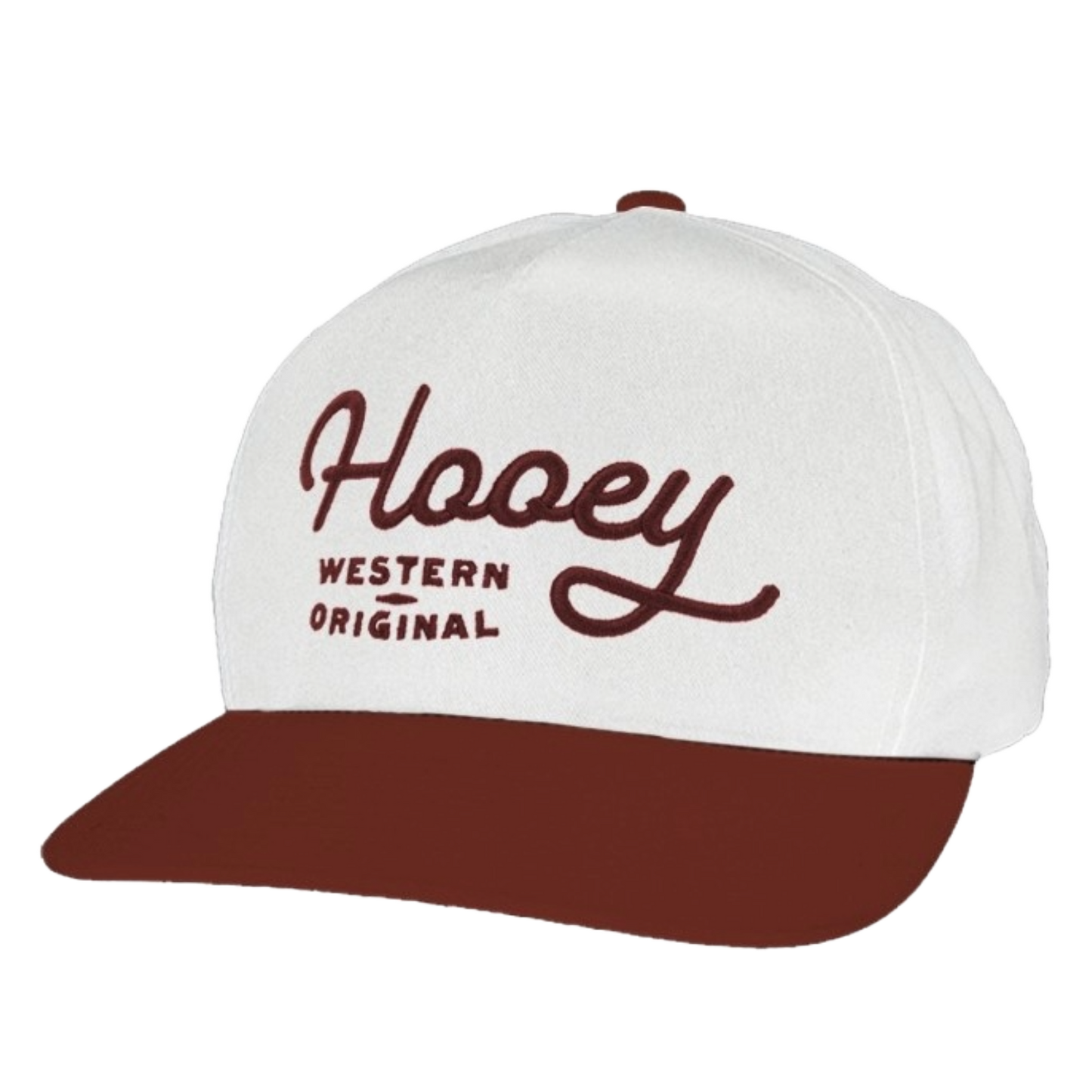 Hooey Men's OG 5-Panel White & Maroon Snapback Hat 2560T-WHMR