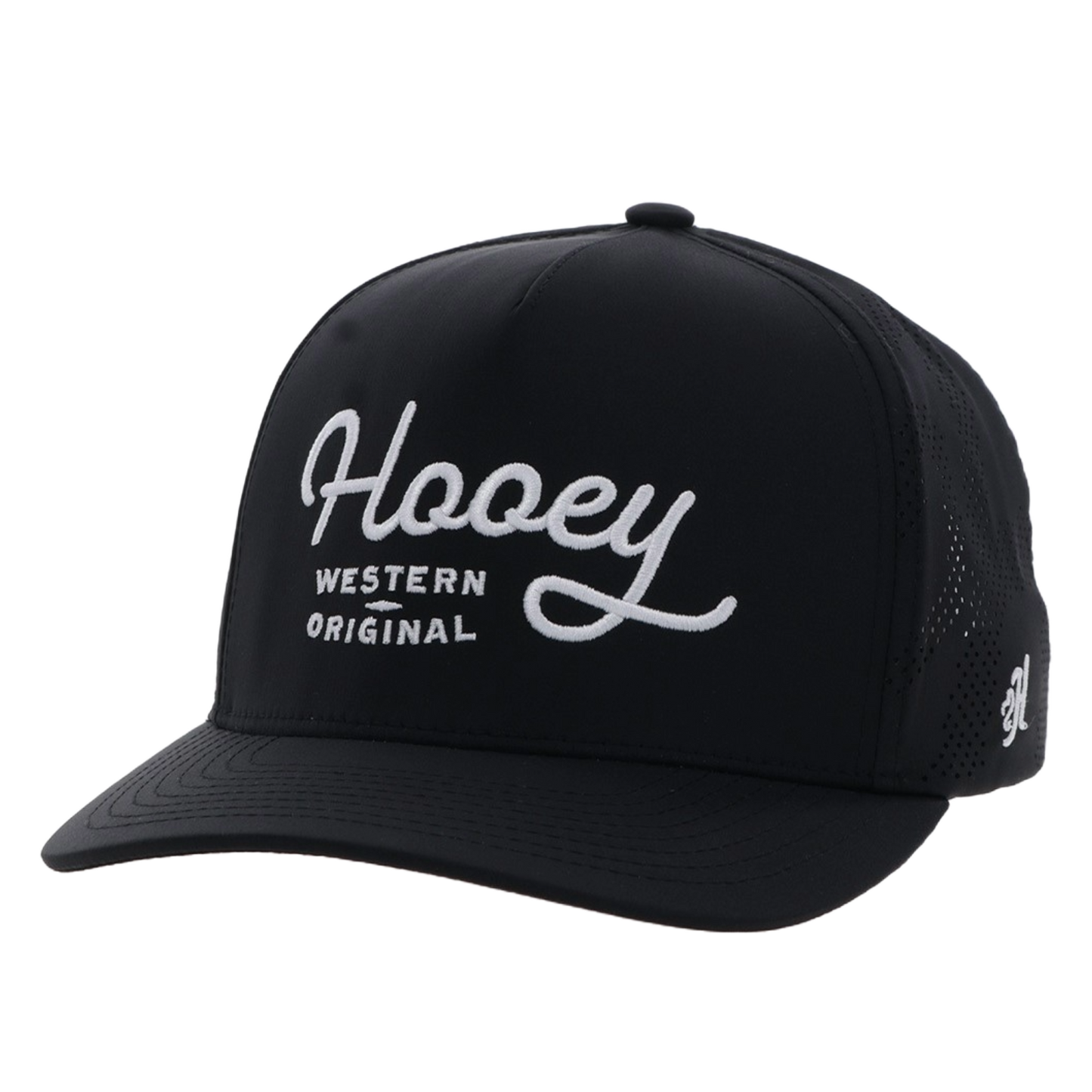 Hooey Men's OG 5-Panel Black & White Snapback Hat 2560T-BK