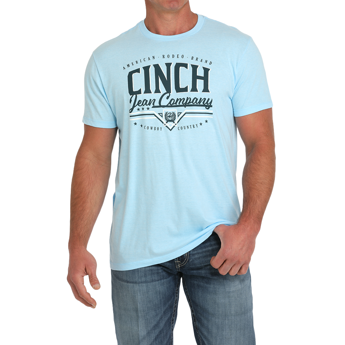 Cinch Men's Light Blue Jean Company Short Sleeve T-Shirt MTT1690673