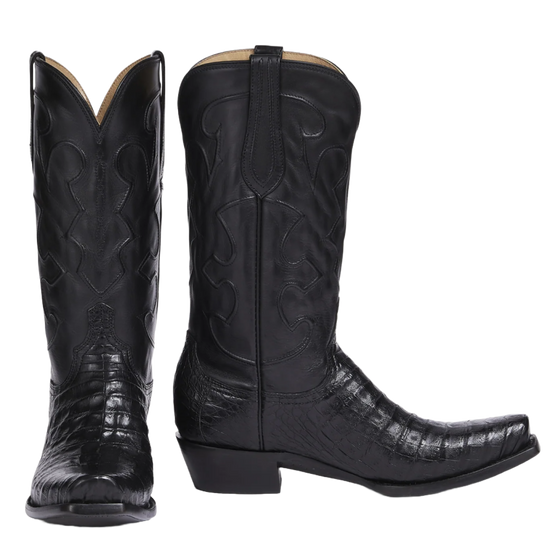 Lucchese Men's Charles Black Caiman Ultra Belly Boots M1636.R4
