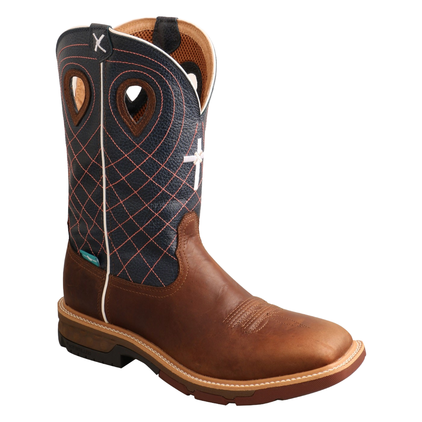 Twisted X Men's 12" Western Mocha and Navy Work Boot MXBAW01
