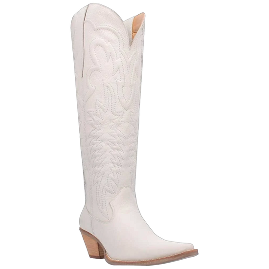 Dingo Ladies Raisin Kane White Leather Tall Boots DI167-WH