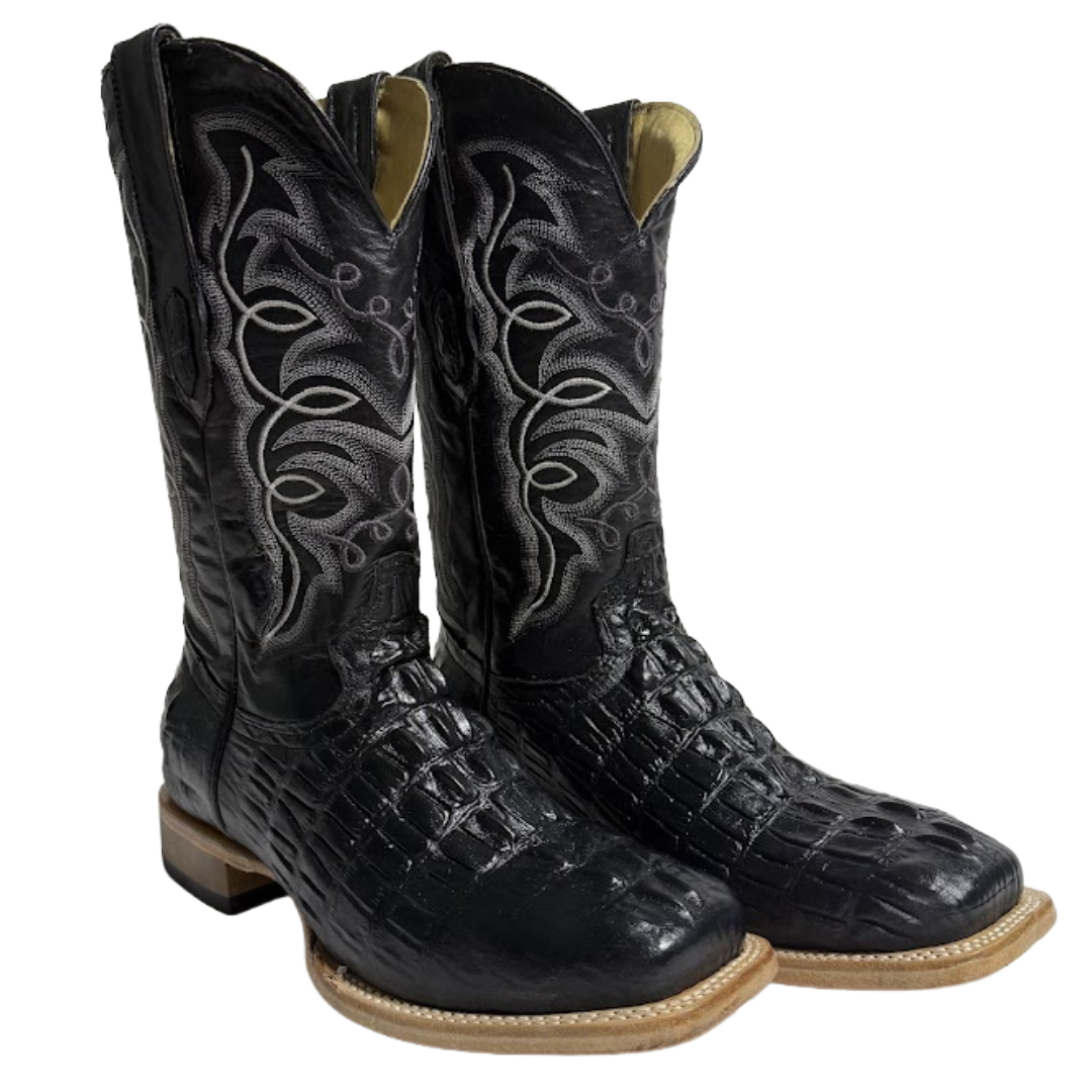 Cowtown Men's Black Alligator Leather Western Boot Q6096