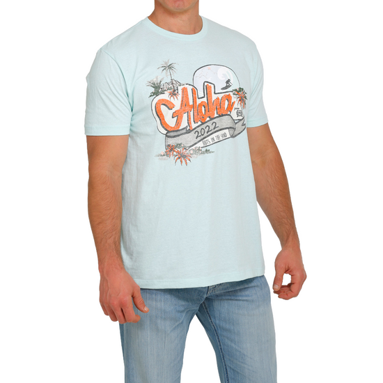 Cinch® Men's Blue Premium Heather Short Sleeve T-Shirt MTT1690506