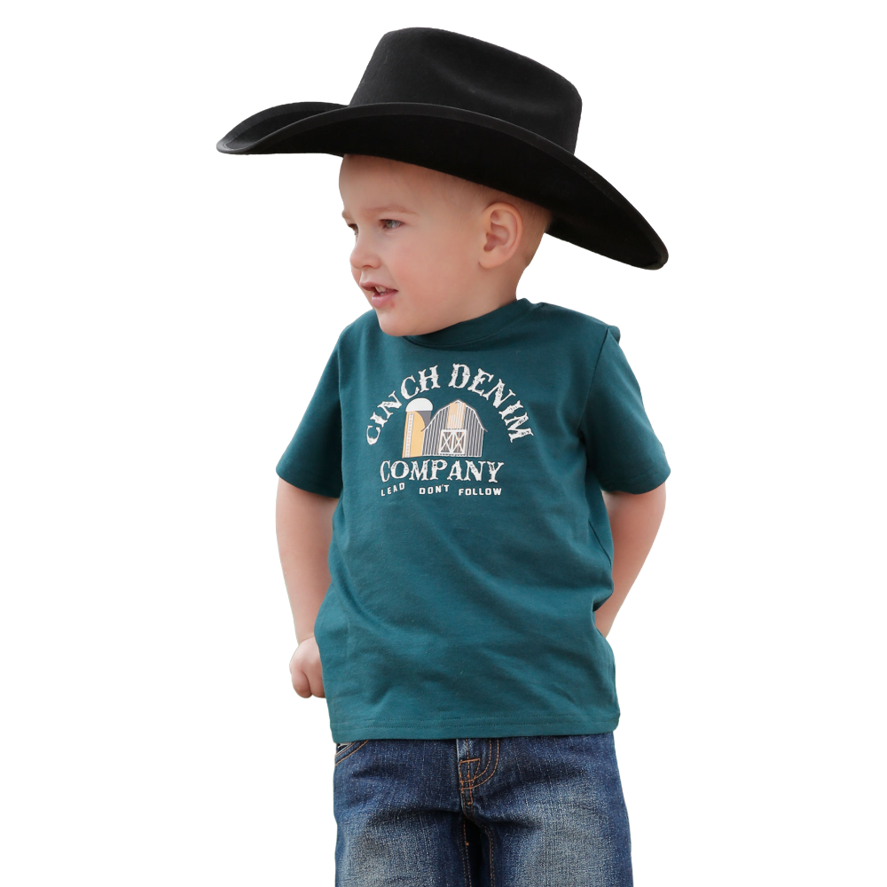 Cinch Youth Boy's Green Grain Bin Graphic T-Shirt MTT7671083