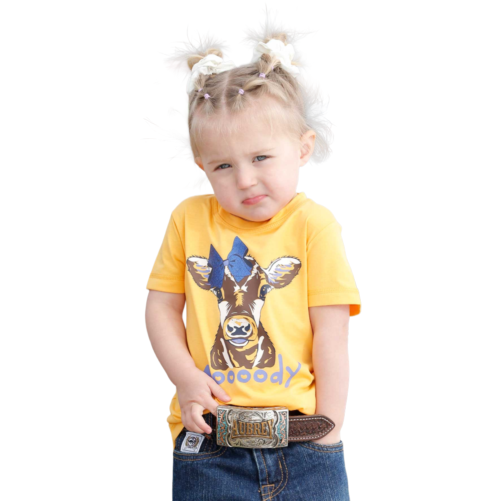 Cruel Denim® Toddlers Cow Graphic Printed Gold T-Shirt CTT6851027