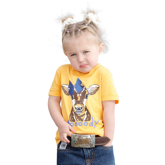 Cruel Denim® Toddlers Cow Graphic Printed Gold T-Shirt CTT6851027