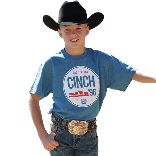 Cinch® Youth Boy's Lead This Life Blue Graphic T-shirt MTT7670120