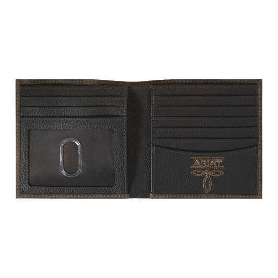 Ariat Brown Crazy Horse Embroidered Bifold Wallet A3556602