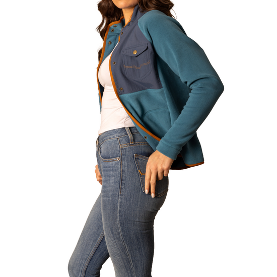 Kimes Ranch Ladies Selma Mid Blue Fleece Snap Jacket WSW0000018-BL062