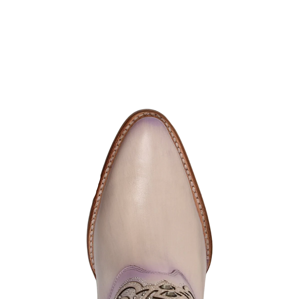 Cuadra Ladies Lilac Overlay & Studs With Fringe Pointed Toe Booties CU708