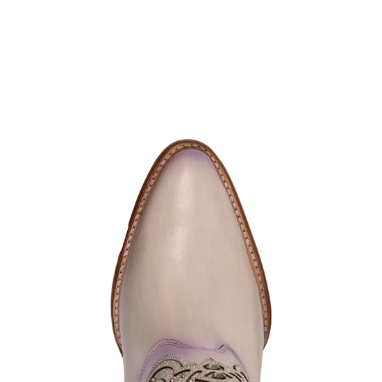 Cuadra Ladies Lilac Overlay & Studs With Fringe Pointed Toe Booties CU708