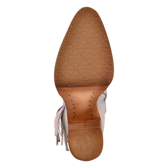Cuadra Ladies Lilac Overlay & Studs With Fringe Pointed Toe Booties CU708