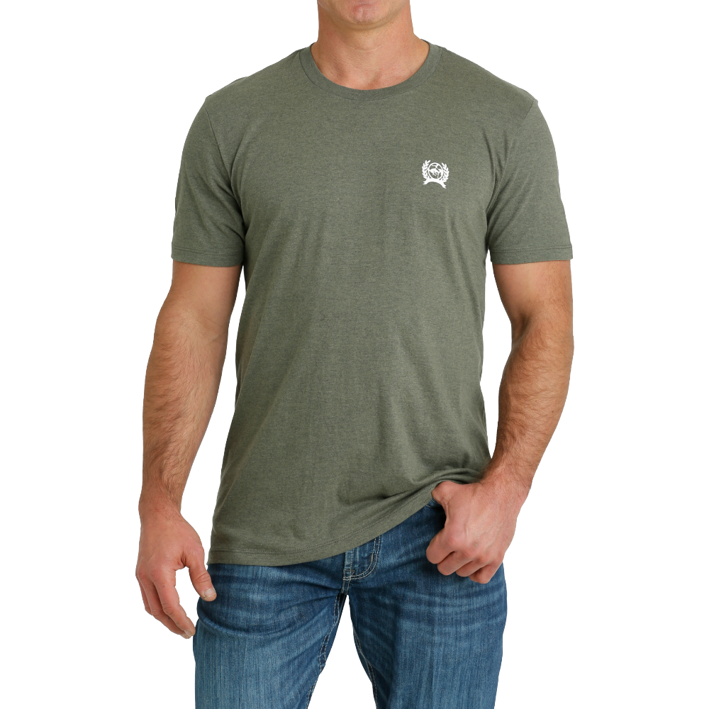 Cinch Men's Olive "Support Local Farmers" Graphic T-Shirt MTT1690596