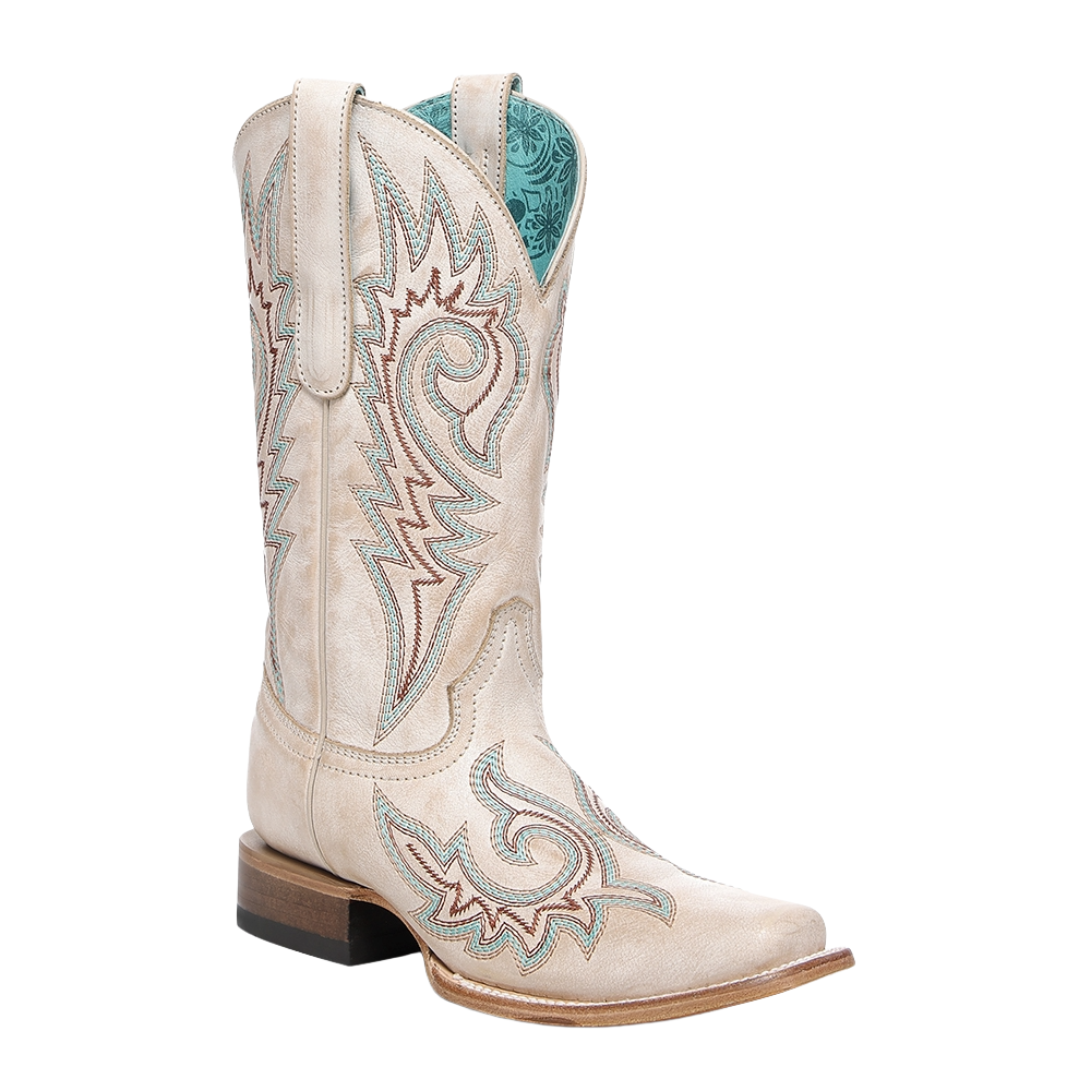 Corral Ladies Flame Embroidered Straw Western Boot Z5444