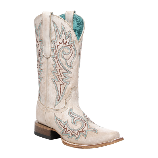 Corral Ladies Flame Embroidered Straw Western Boot Z5444