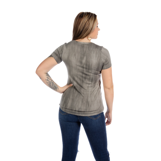 Liberty Wear Ladies Forever Country Graphic Charcoal Grey T-Shirt 7150