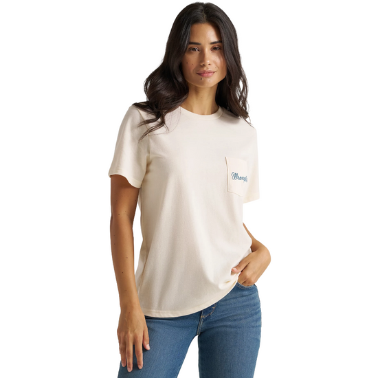 Wrangler Ladies Western Graphic Pearled Ivory T-Shirt 112365734