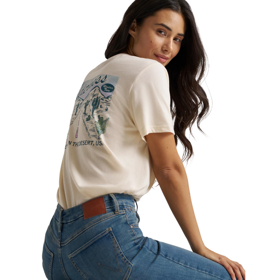 Wrangler Ladies Western Graphic Pearled Ivory T-Shirt 112365734