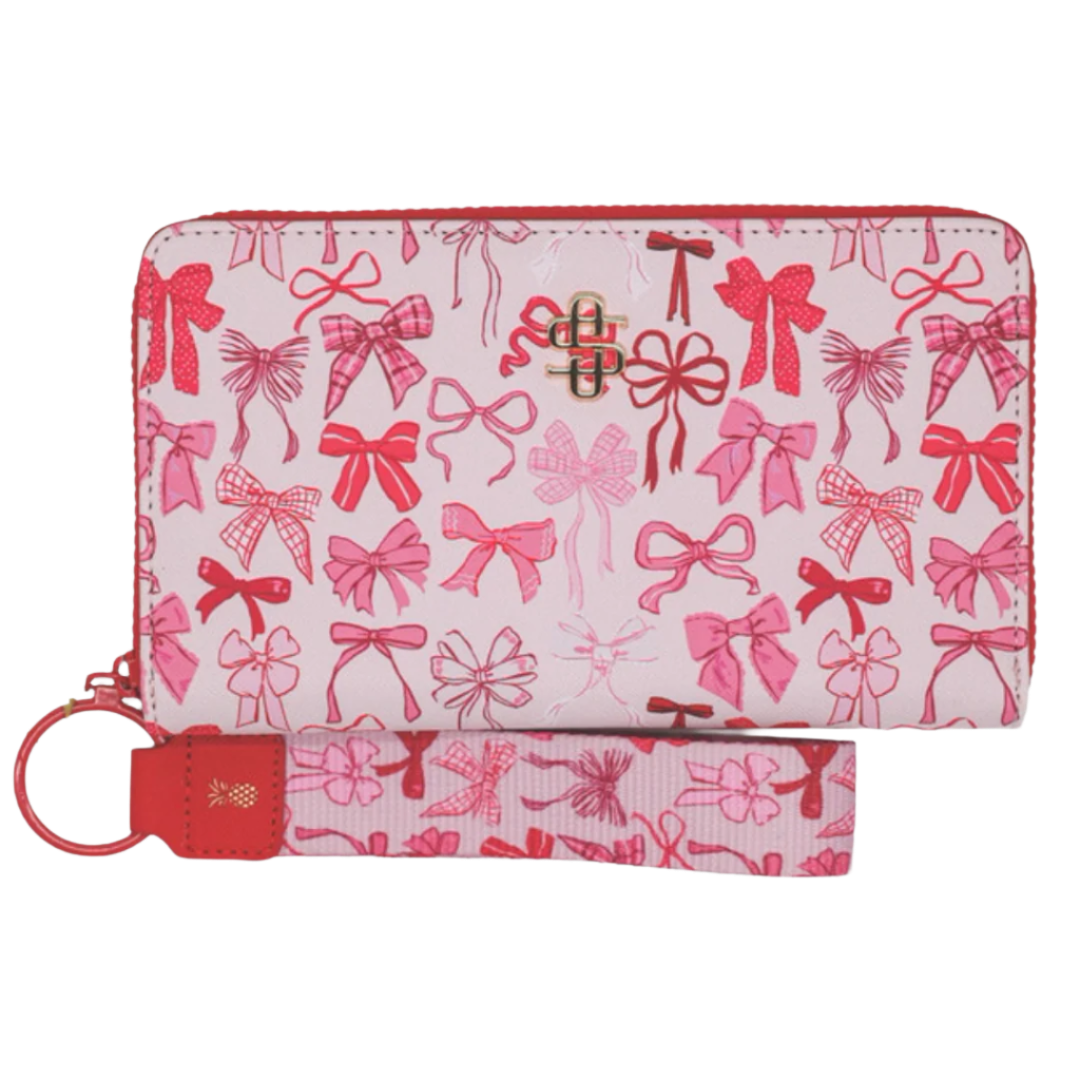 Simply Southern Pink & Red Bows Phone Wallet / Wristlet 0225-BAG-WLT-BOW