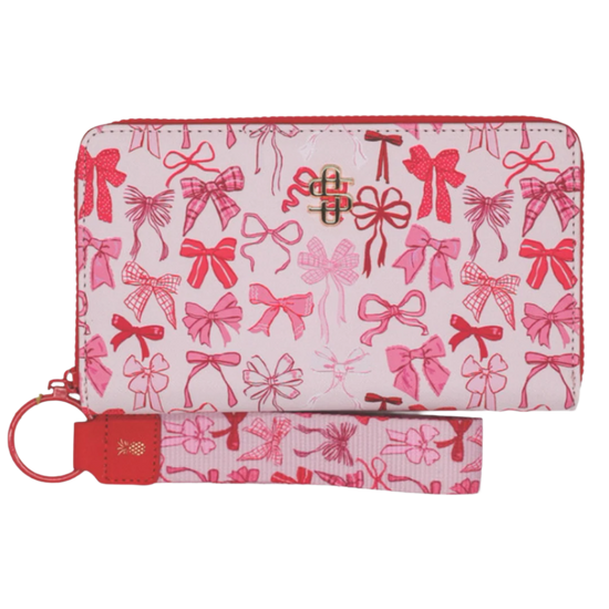 Simply Southern Pink & Red Bows Phone Wallet / Wristlet 0225-BAG-WLT-BOW