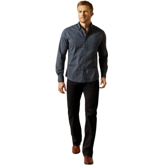 Ariat Men's Mylo Navy Modern Fit Button Down Shirt 10062219