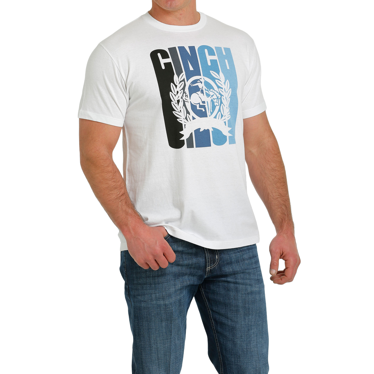 Cinch® Men's Logo Ombre Graphic White T-Shirt MTT1690550