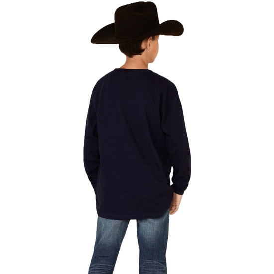 Cinch® Children's Long Sleeve Bull Rider Navy T-Shirt MTT7630012