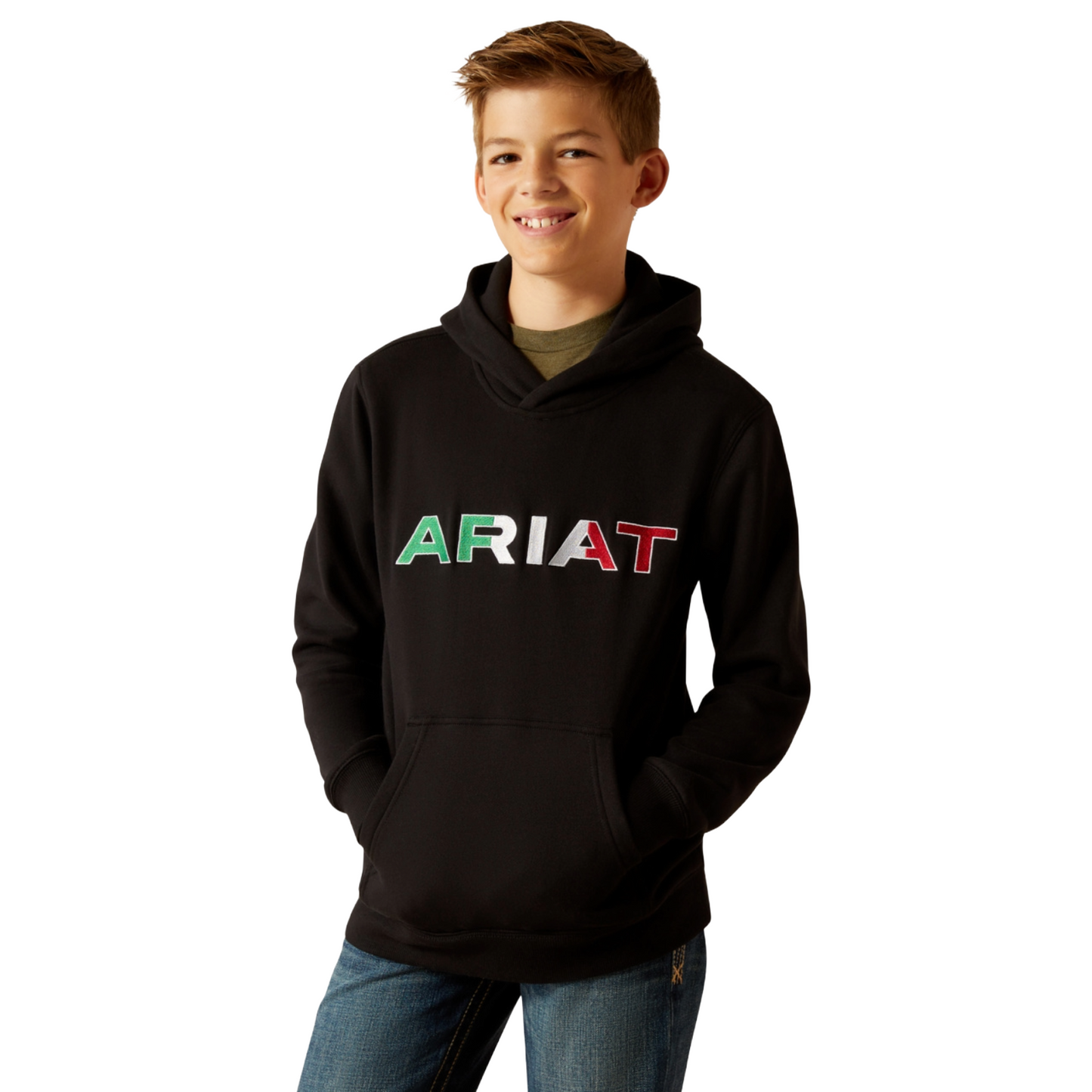 Ariat Youth Boy's Mexico Logo Black Hoodie 10046471