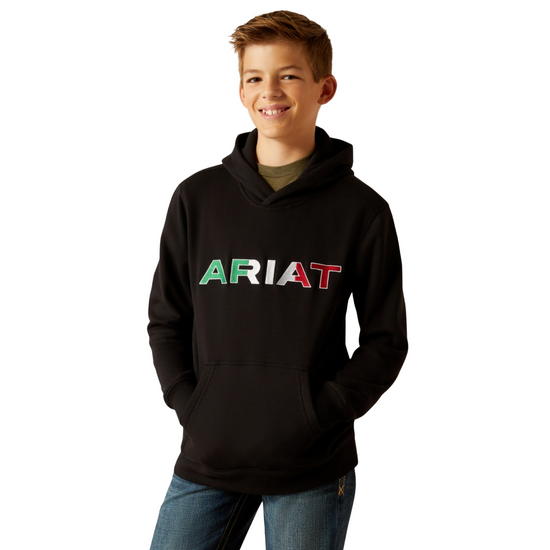 Ariat Youth Boy's Mexico Logo Black Hoodie 10046471