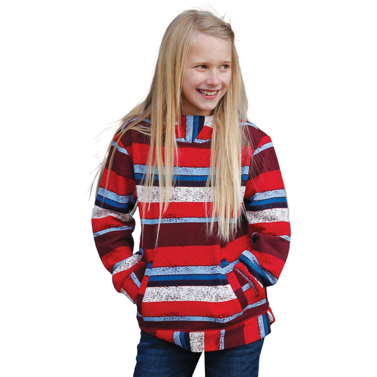 Cruel Denim Girl's Striped Multi Color Hooded Sweatshirt CWK8630001