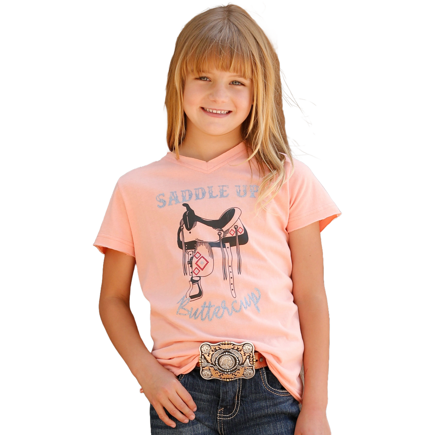 Cruel Girl® Youth Girl's Pink Western Graphic T-Shirt CTT8520003