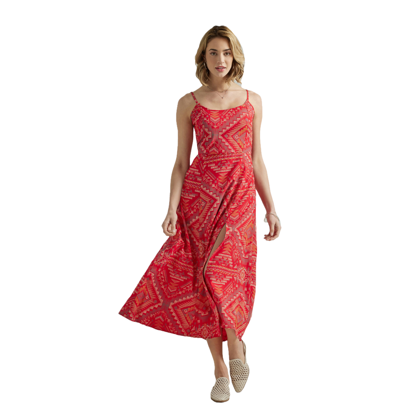 Wrangler Ladies Retro® Aztec Woven Red Maxi Dress 112347177