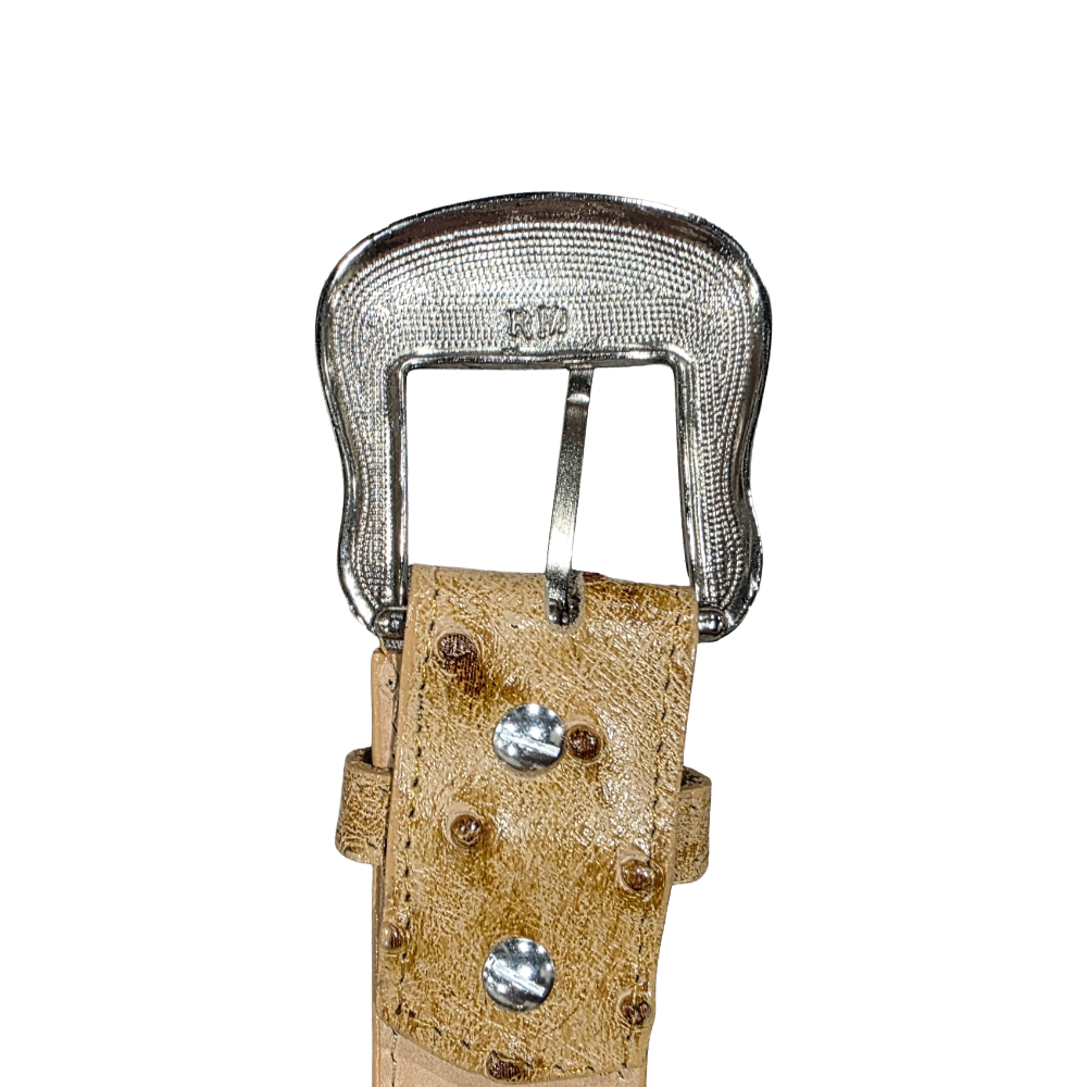 Cowtown Men's Genuine Ostrich Leather Tan Belt H77-TAN