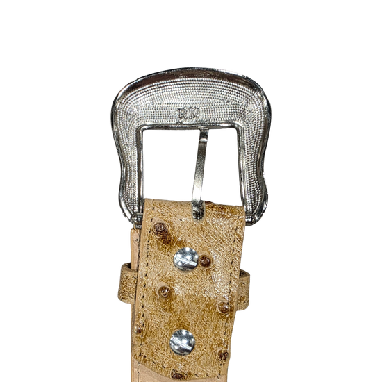 Cowtown Men's Genuine Ostrich Leather Tan Belt H77-TAN