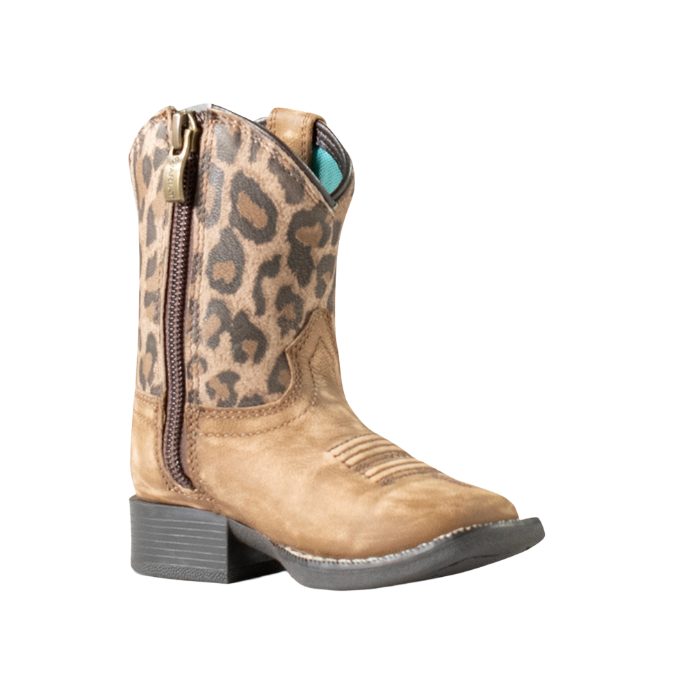 Ariat Toddler Lil' Stompers Brown Leopard Print Western Boot A441003475 - Wild West Boot Store
