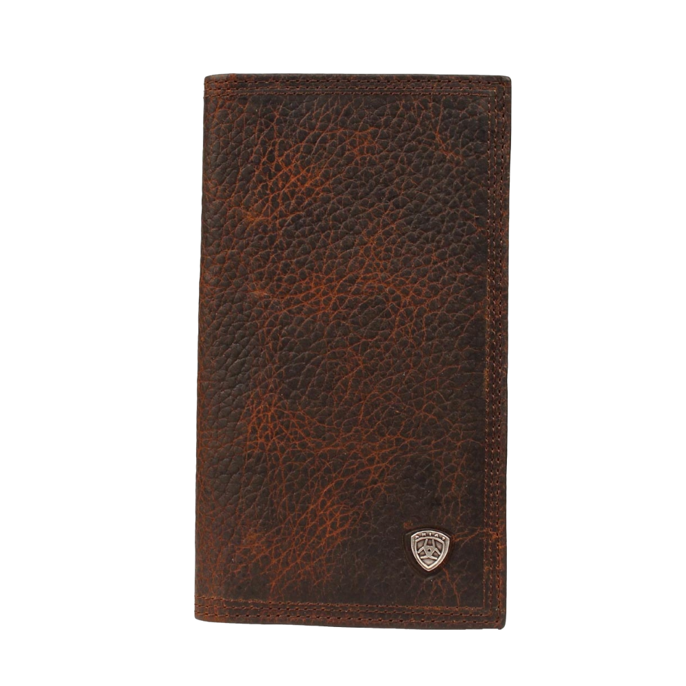 Ariat Rowdy Brown Bi-fold Rodeo Wallet w/ Small Shield Logo A35118282 - Wild West Boot Store