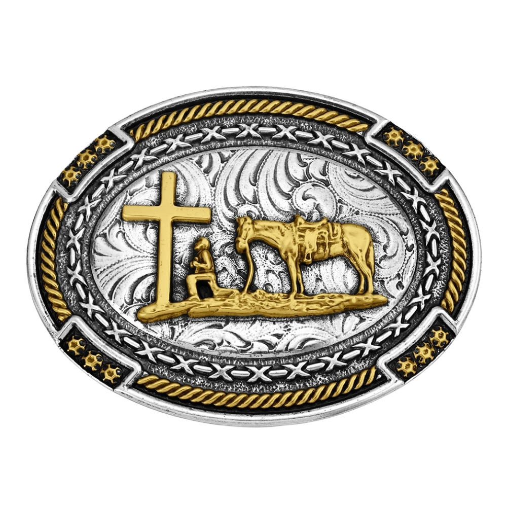 Montana Silversmiths Cowboy Credence Belt Buckle A1074P - Wild West Boot Store