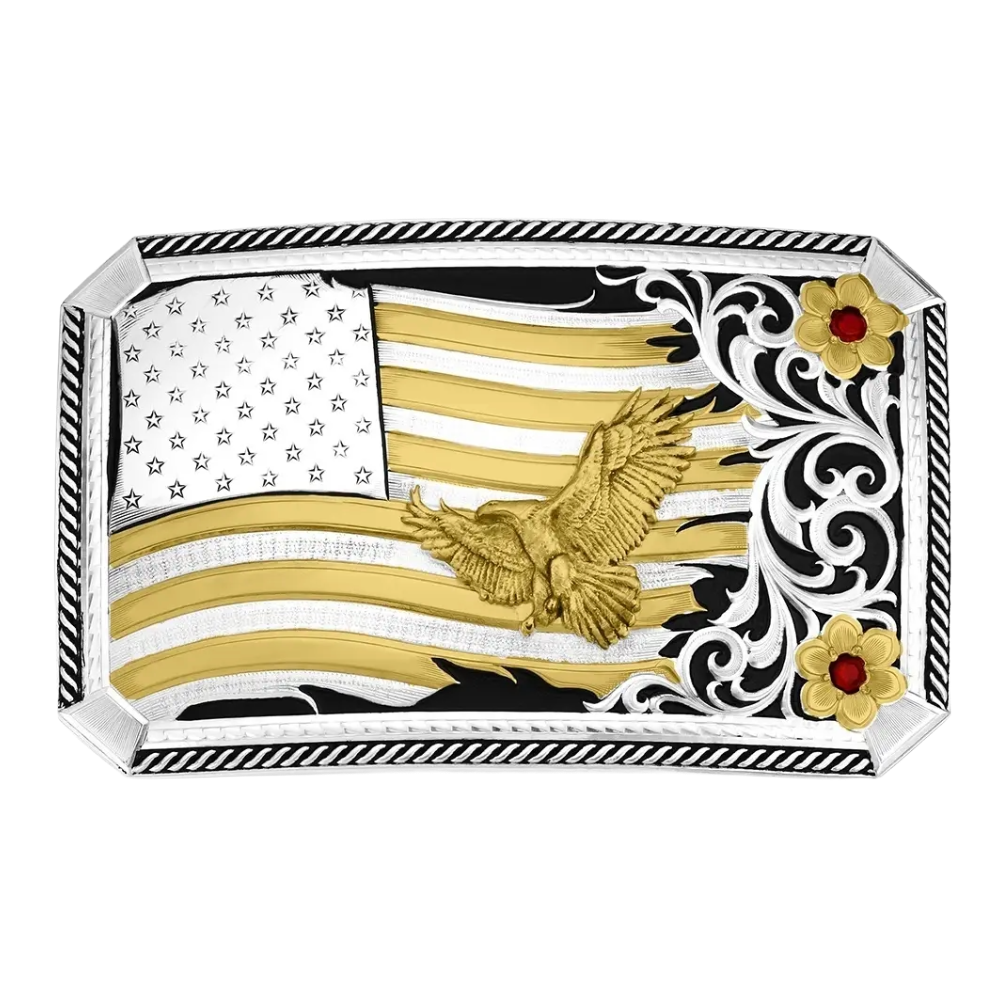 Montana Silversmiths Noble Pride American Made With Eagle Belt Buckle AM57910-1007M - Wild West Boot Store