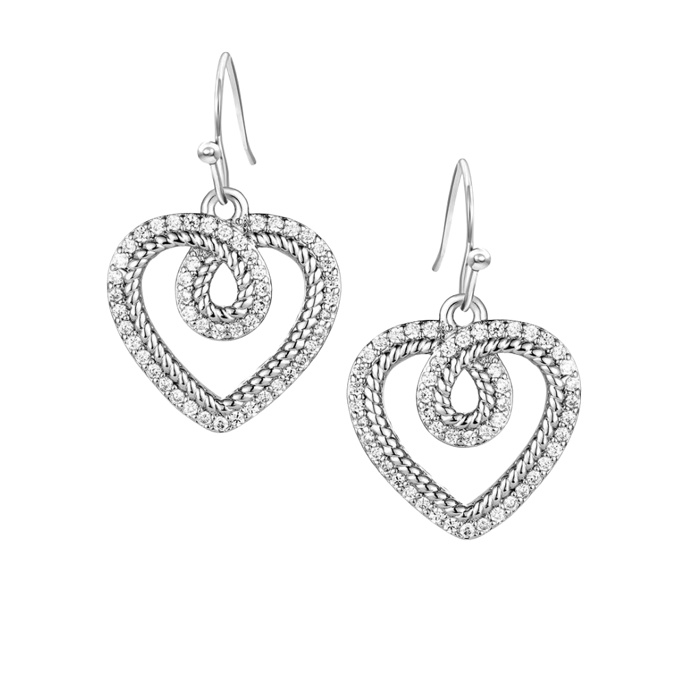 Montana Silversmiths Heart Of Radiance Crystal Dangle Earrings ER6472 - Wild West Boot Store