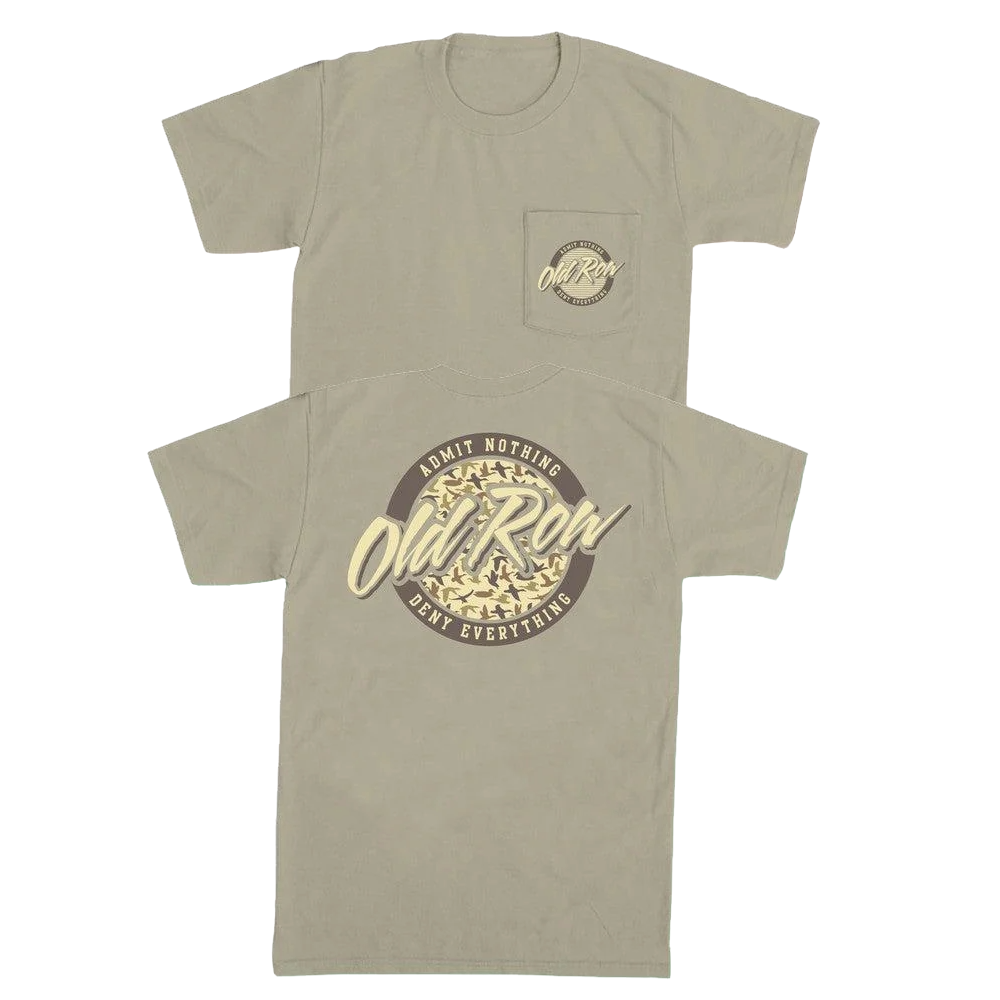 Old Row Men's Sandstone Duck Camo Circle Logo Pocket T-Shirt WROW3262