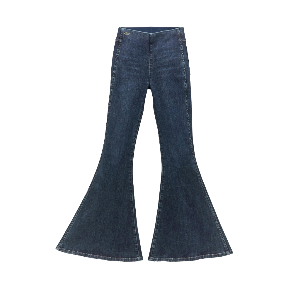 Wrangler X Lainey Wilson Ladies Dark Wash Pull On Bell Bottom Jeans 112368250