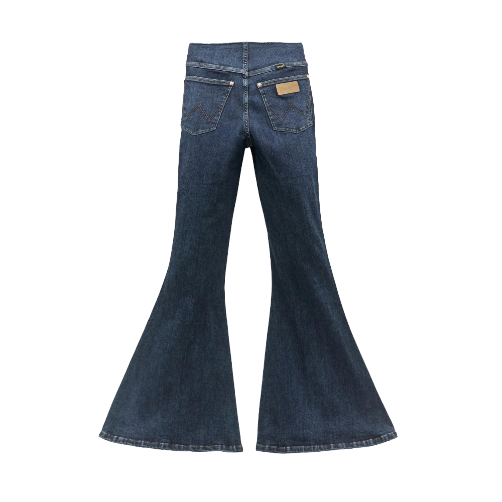 Wrangler X Lainey Wilson Ladies Dark Wash Pull On Bell Bottom Jeans 112368250
