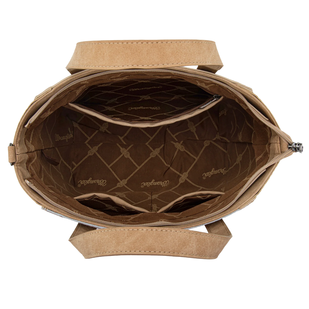 Wrangler Ladies Genuine Hair-On Cowhide Wide Tan Tote/Crossbody WG252-8012TN